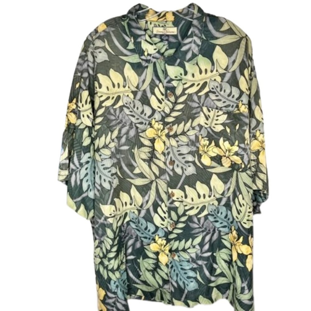 Tommy Bahama 100% Silk Short Sleeve Button Up Camp Shirt - XXL
